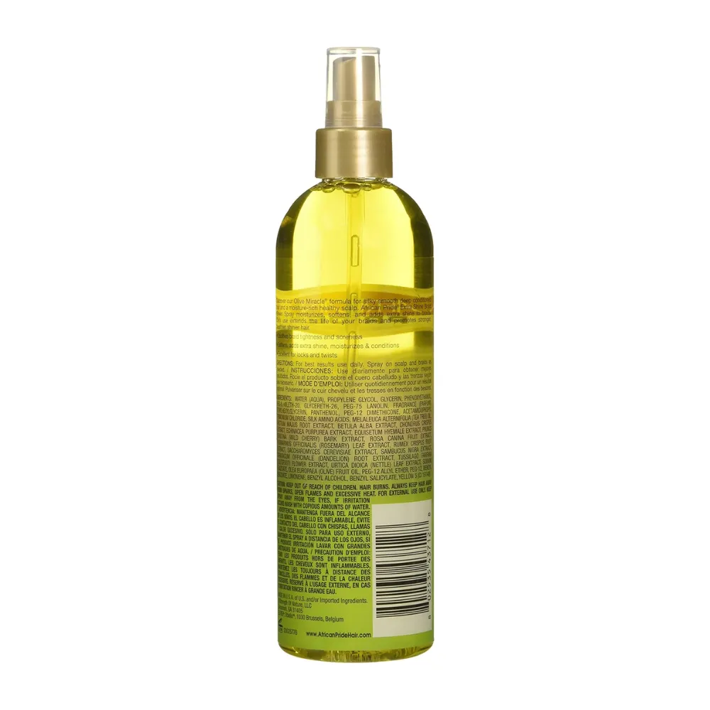African Pride Olive Miracle Extra Shine Braid Sheen Spray 355ml - Imagen 2